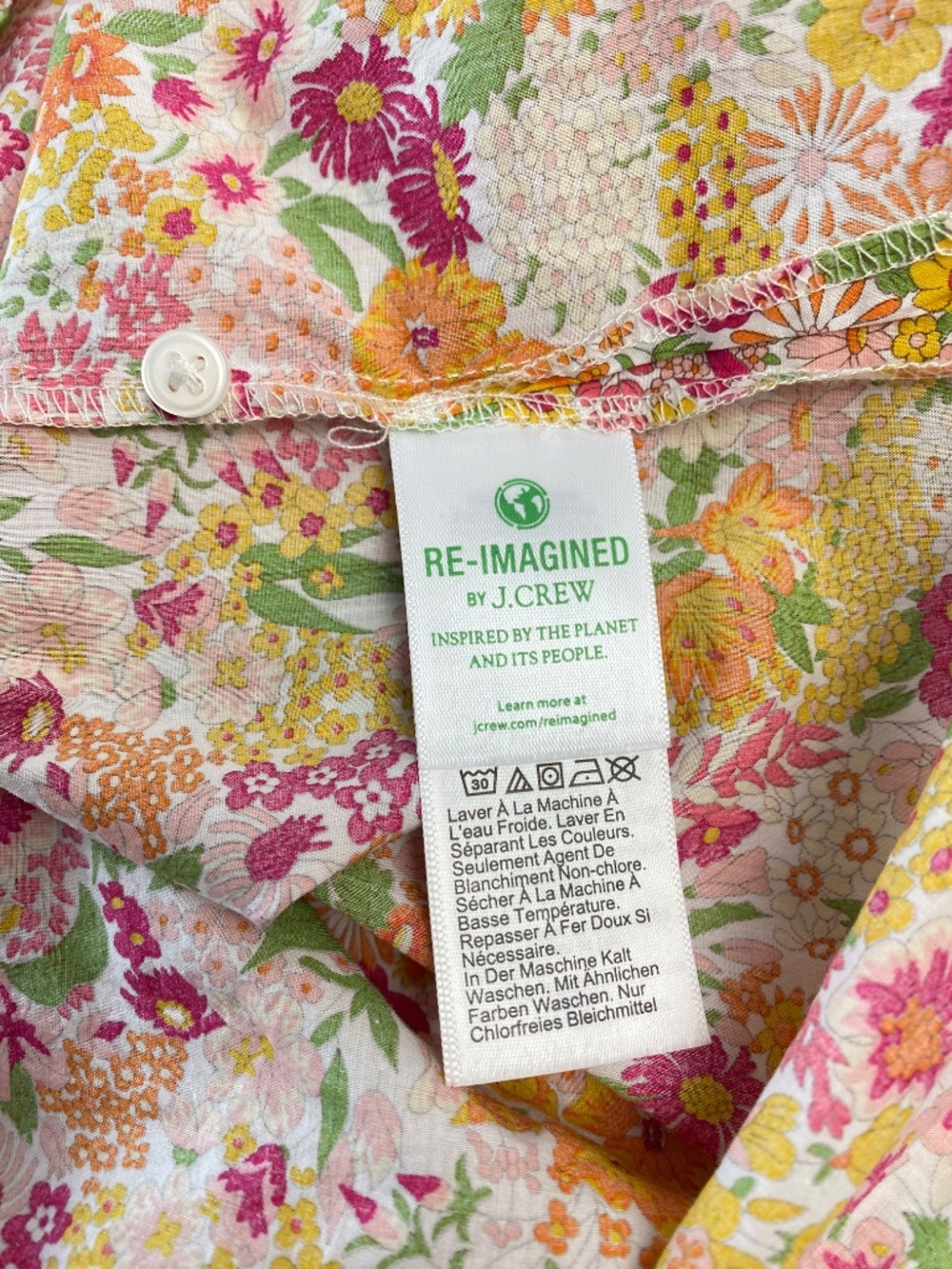 J.Crew Liberty Margaret Annie Floral Button Front Blouse Short Sleeve Women’s 6 - Picture 4 of 6